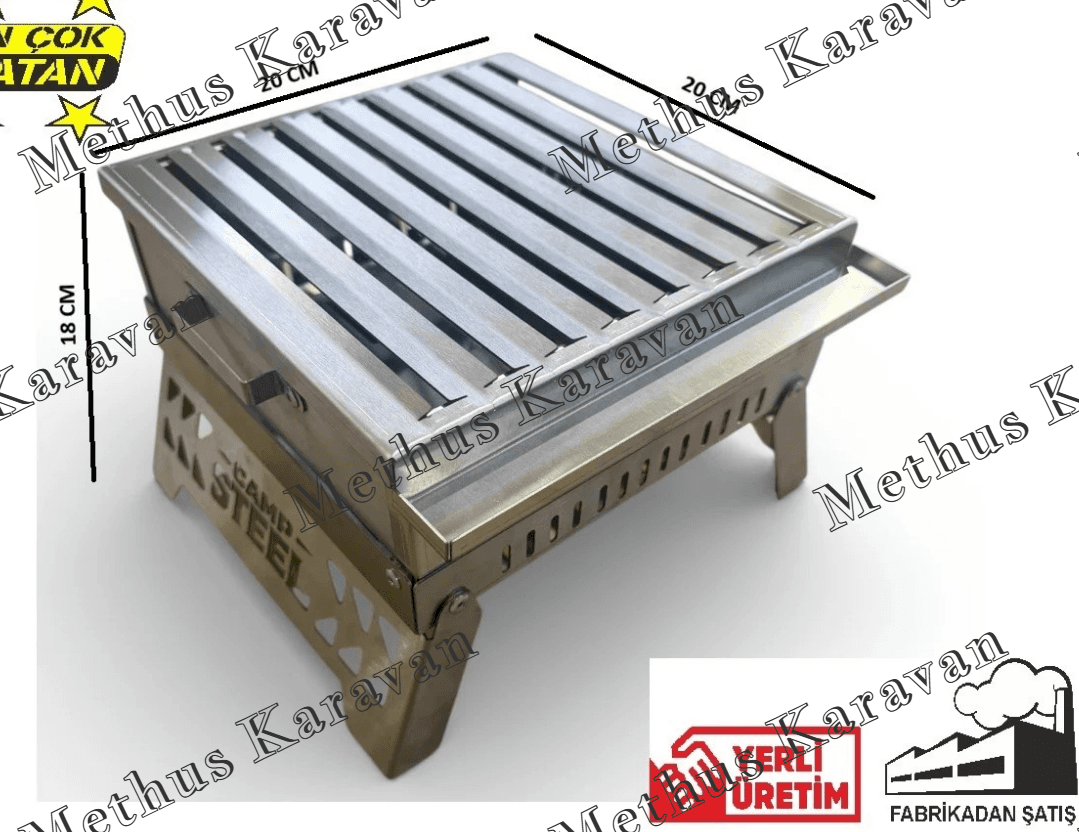 Krom Katlanabilir Mini Motorcu Mangalı